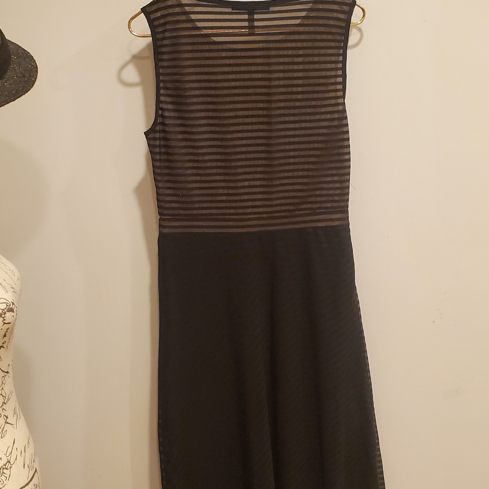 BCBG Women Size M  Black Sleeveless Party Dress Asymmetric With Bottom - Picture 6 of 7